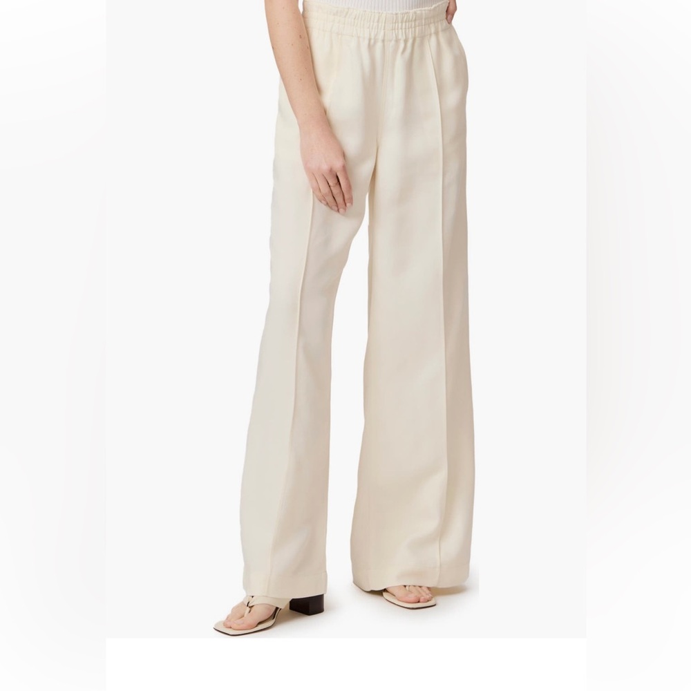 PAIGE Cream Wide Leg Pants - Picture 2 of 4